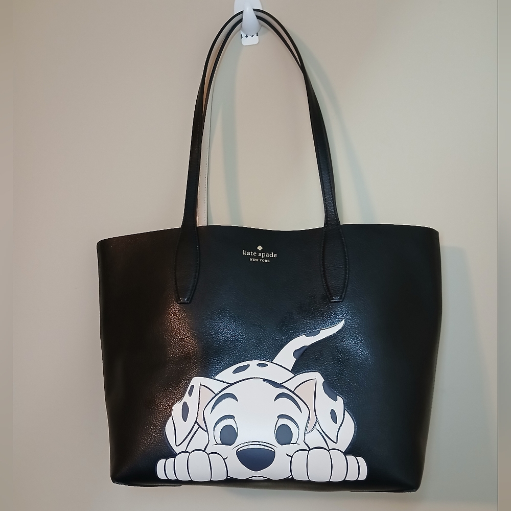 Kate Spade Black Tote Bag with Dalmatian Design